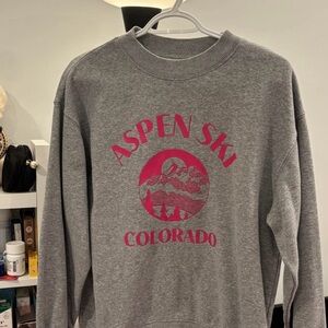 Aspen Ski Gray and Pink Sweater